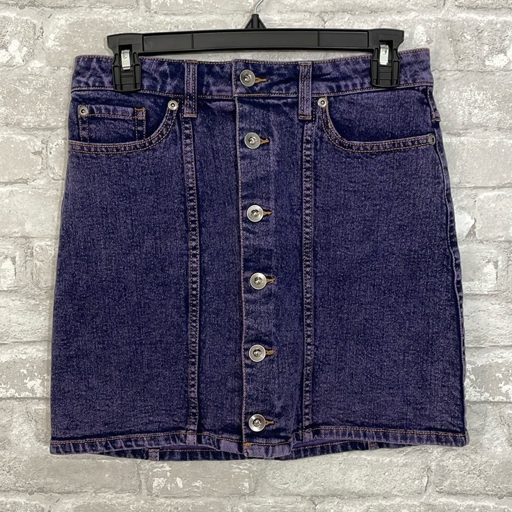 Hot Topic Purple Washed Button Down  Skirt